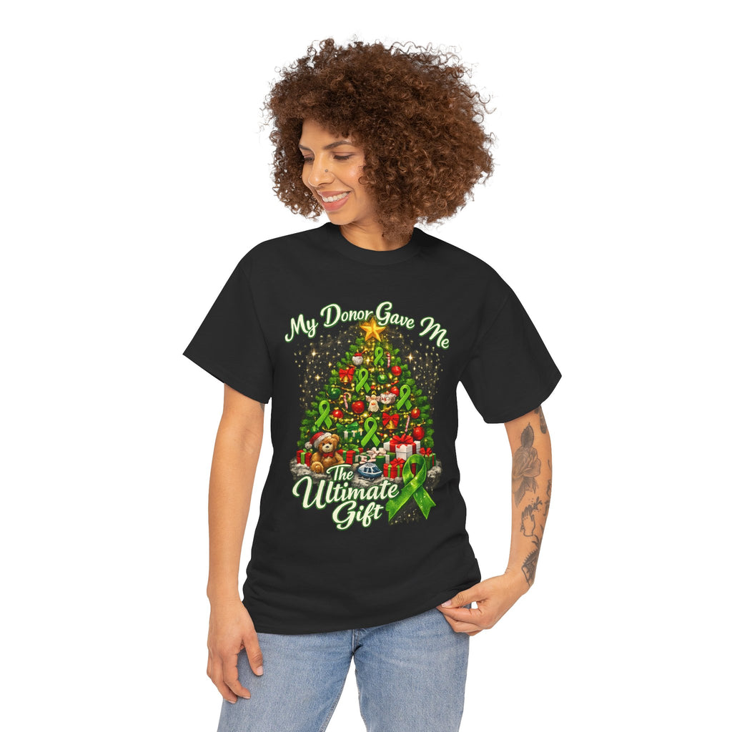 Christmas Transplant Living T-Shirt – Donate Life Holiday Organ Characters Design| Gildan 5000 Heavy Cotton Tee
