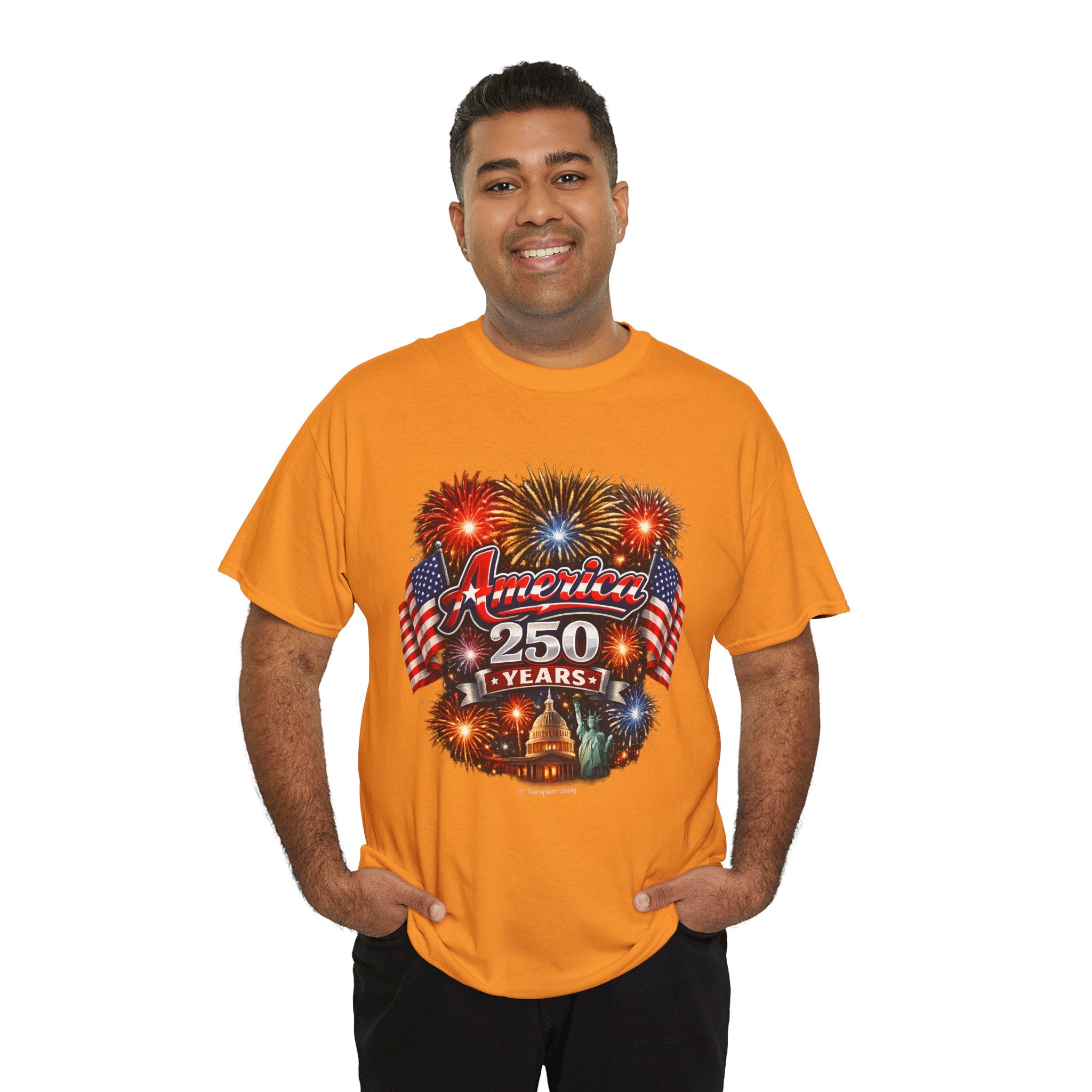 America 250 Years T-Shirt — Patriotic Fireworks Independence Day Tee