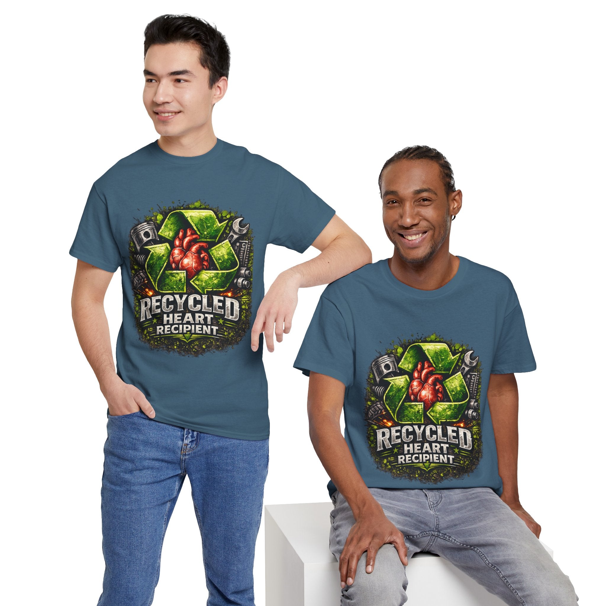 Recycled Heart Recipient T‑Shirt — Eco Gothic Organ Donor Awareness Tee
