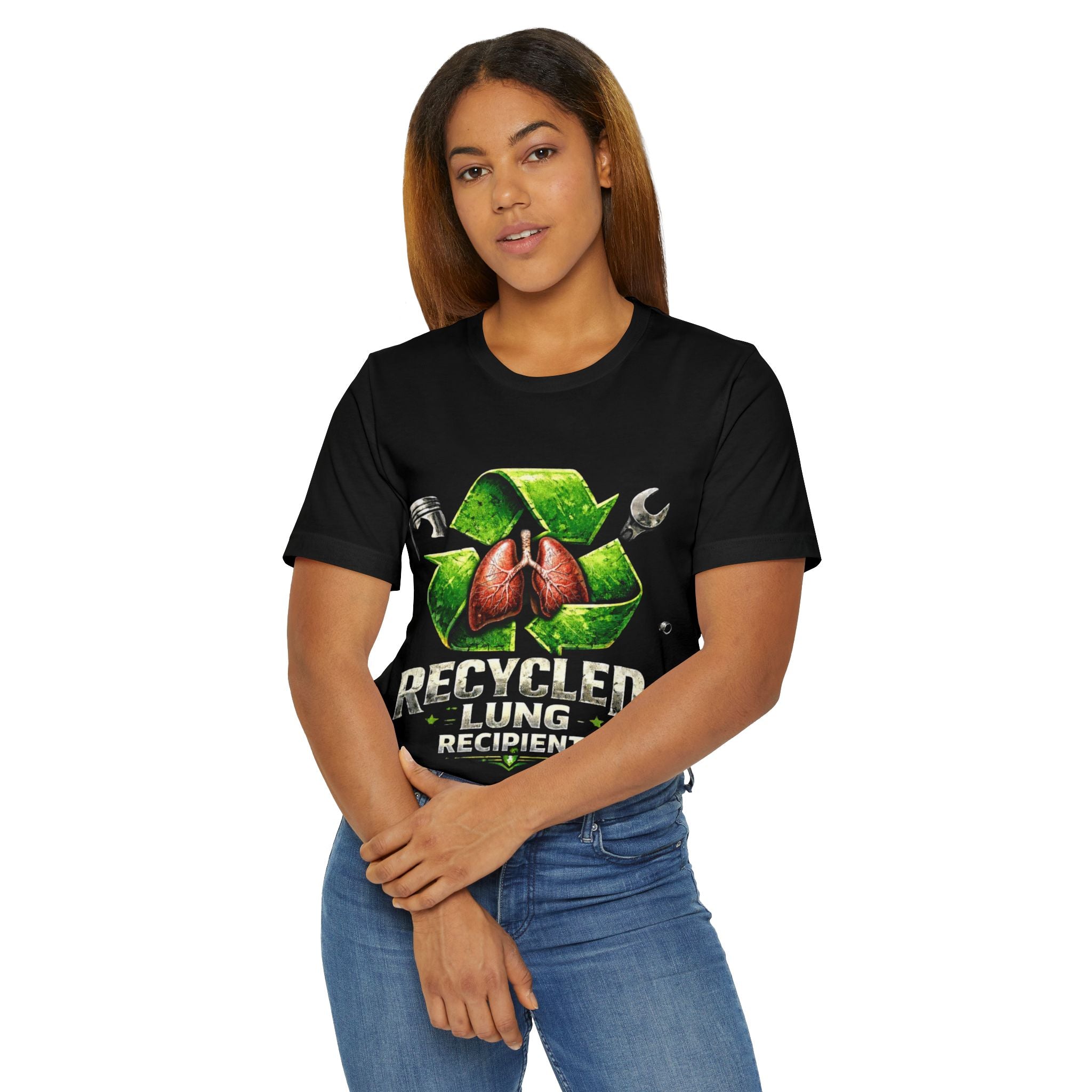 T-Shirt — “Recycled Lung Recipient” Transplant-Awareness Graphic Tee