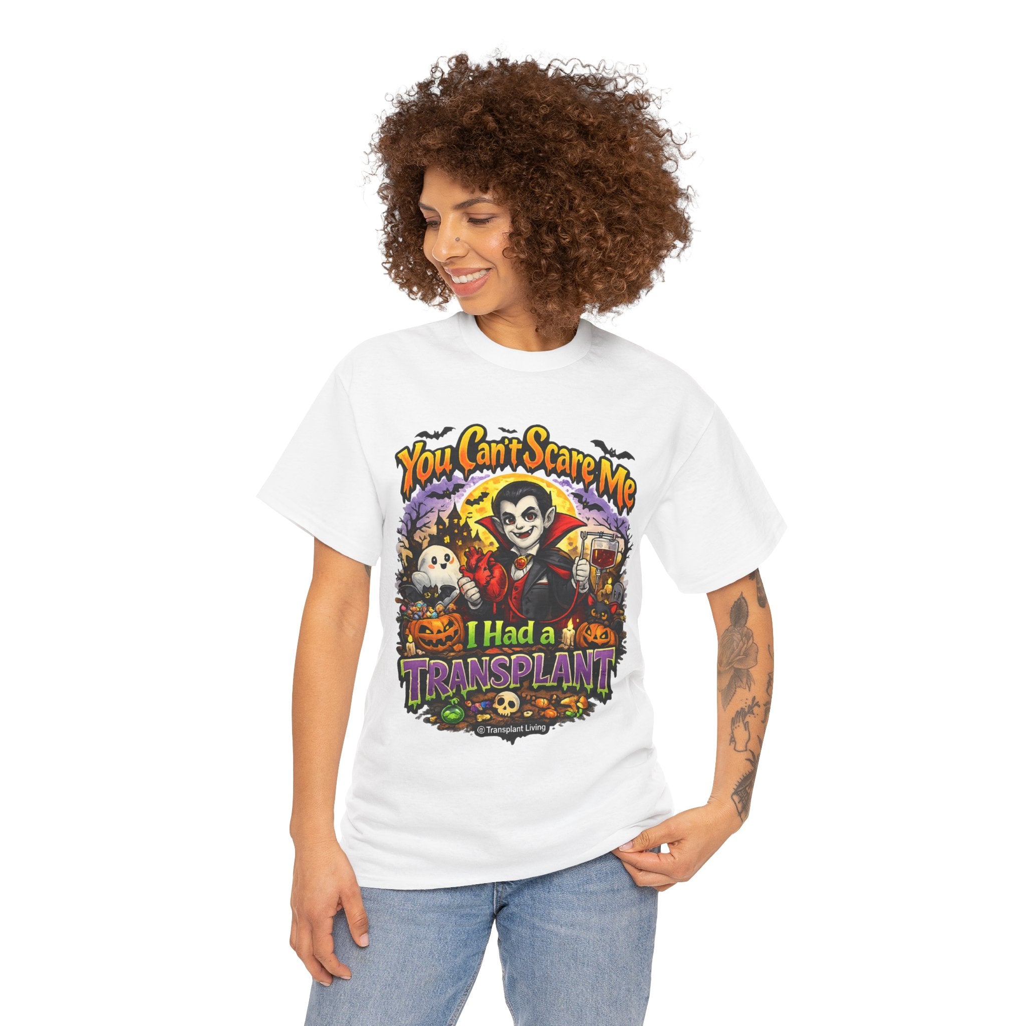 Halloween Dracula Transplant Tee — "You Can't Scare Me, I Had a Transplant" Graphic T-Shirt