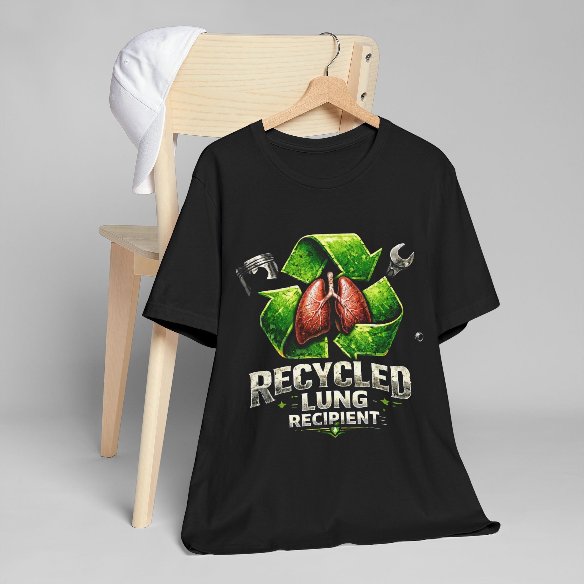 T-Shirt — “Recycled Lung Recipient” Transplant-Awareness Graphic Tee