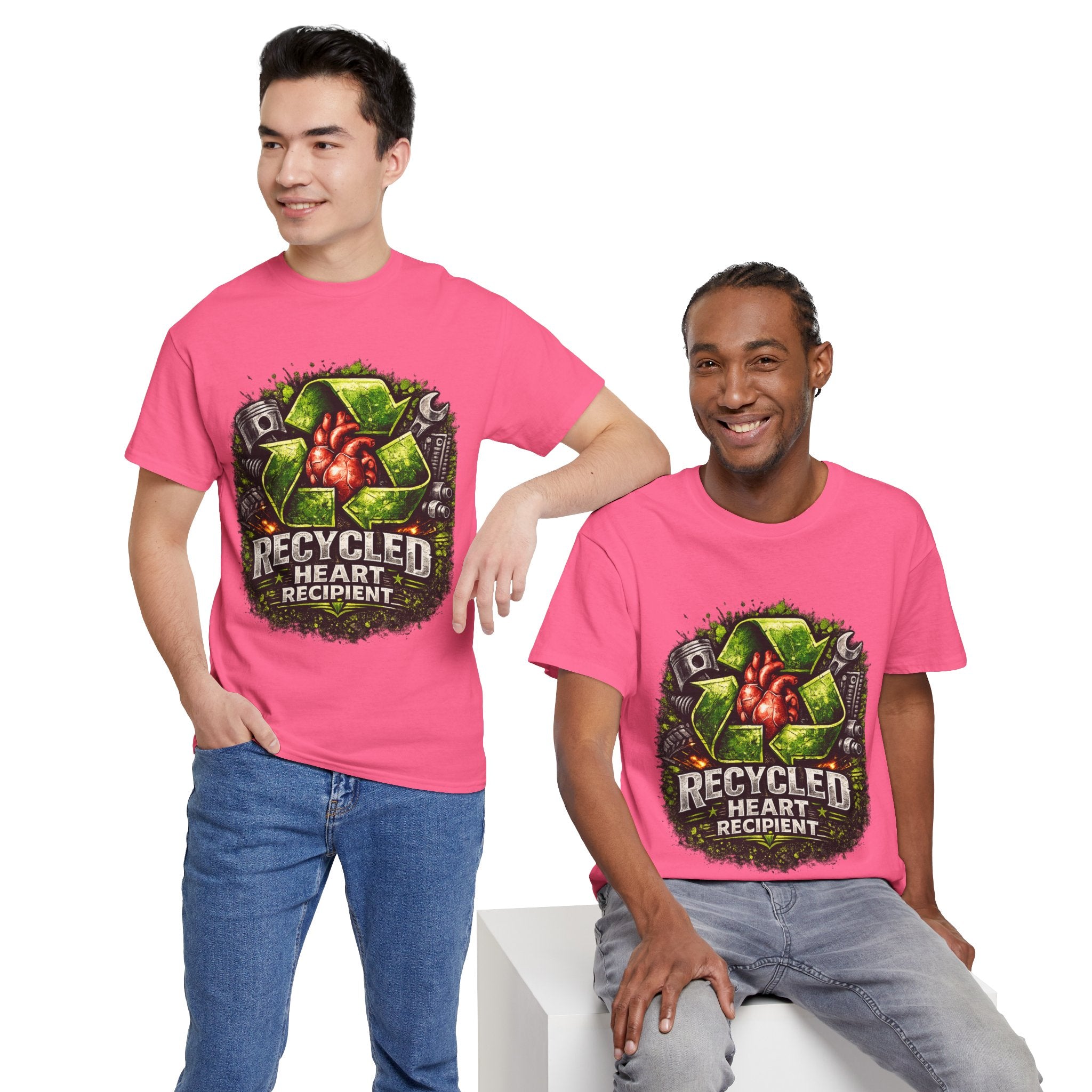 Recycled Heart Recipient T‑Shirt — Eco Gothic Organ Donor Awareness Tee