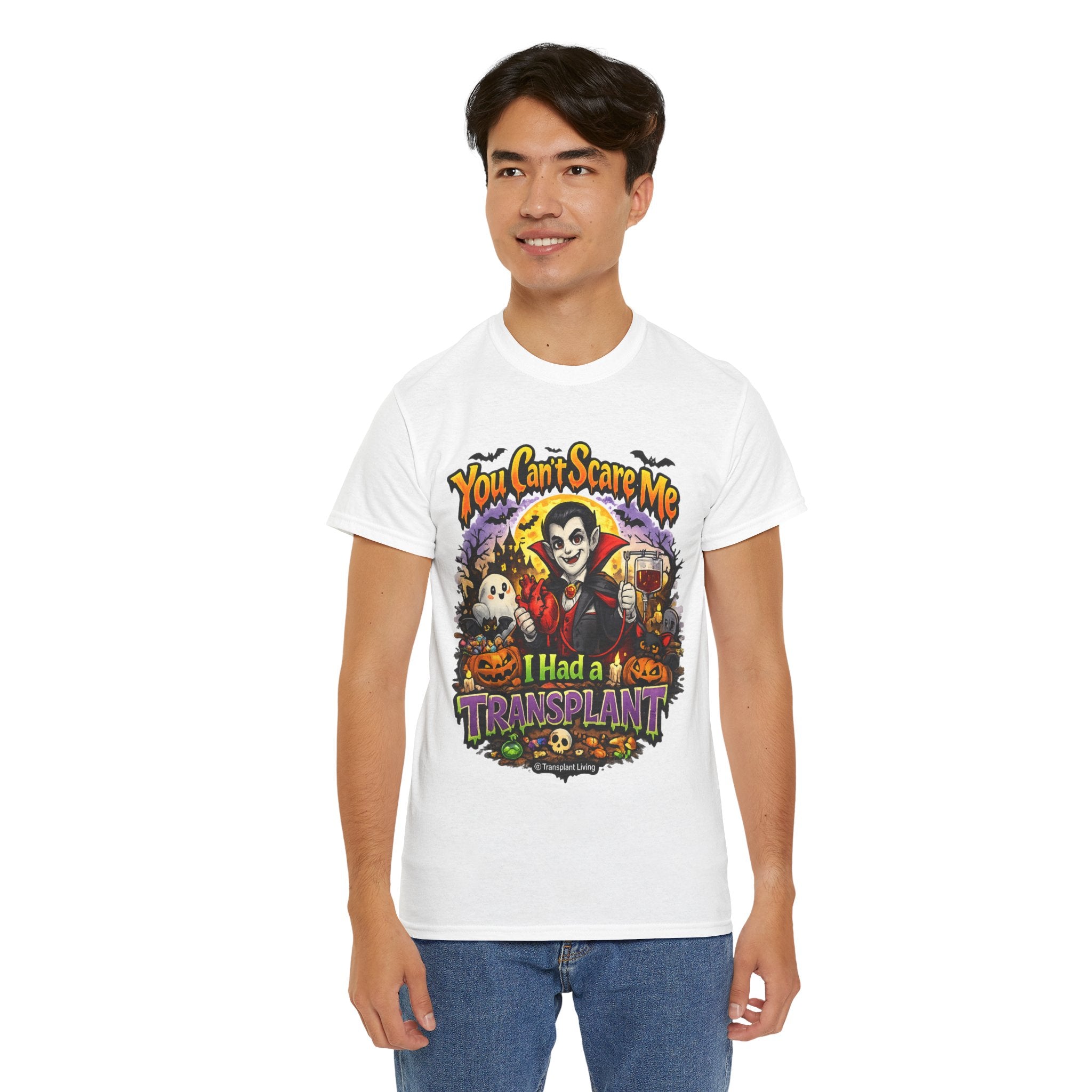 Halloween Dracula Transplant Tee — "You Can't Scare Me, I Had a Transplant" Graphic T-Shirt