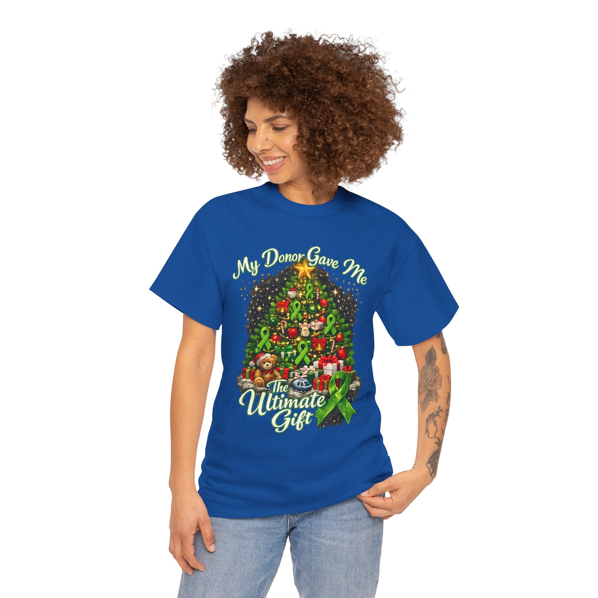 Christmas Transplant Living T-Shirt – Donate Life Holiday Organ Characters Design| Gildan 5000 Heavy Cotton Tee