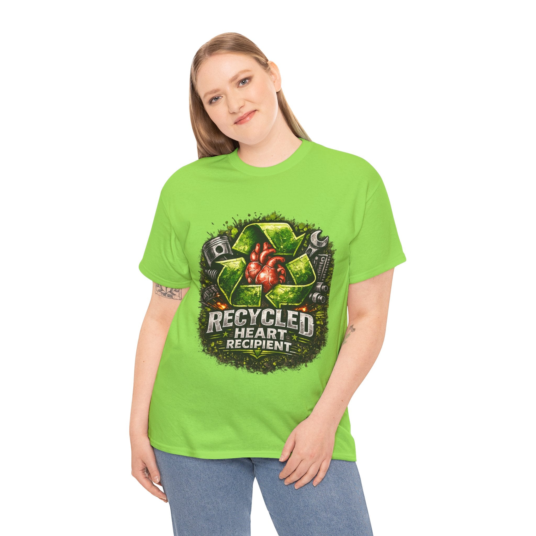 Recycled Heart Recipient T‑Shirt — Eco Gothic Organ Donor Awareness Tee