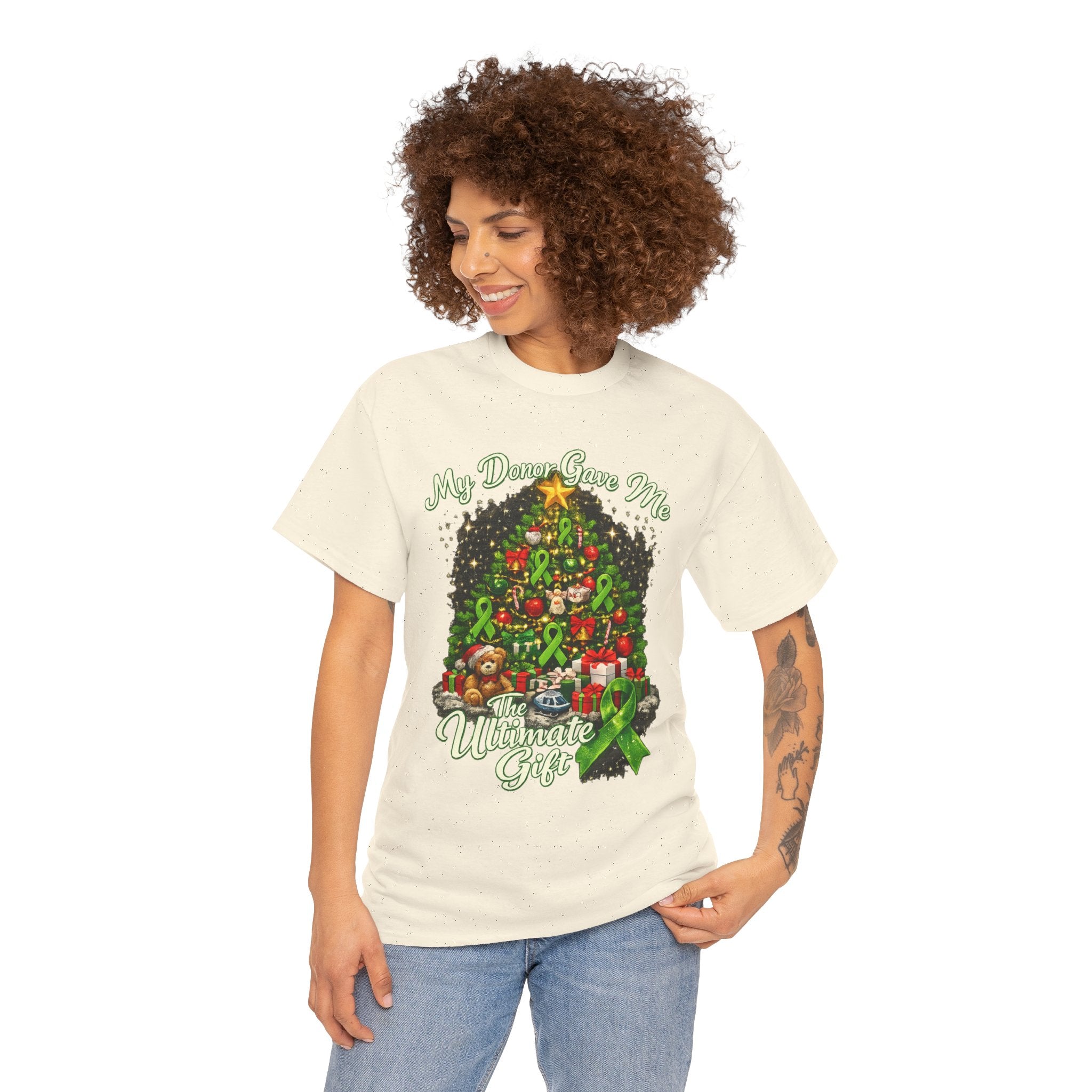 Christmas Transplant Living T-Shirt – Donate Life Holiday Organ Characters Design| Gildan 5000 Heavy Cotton Tee