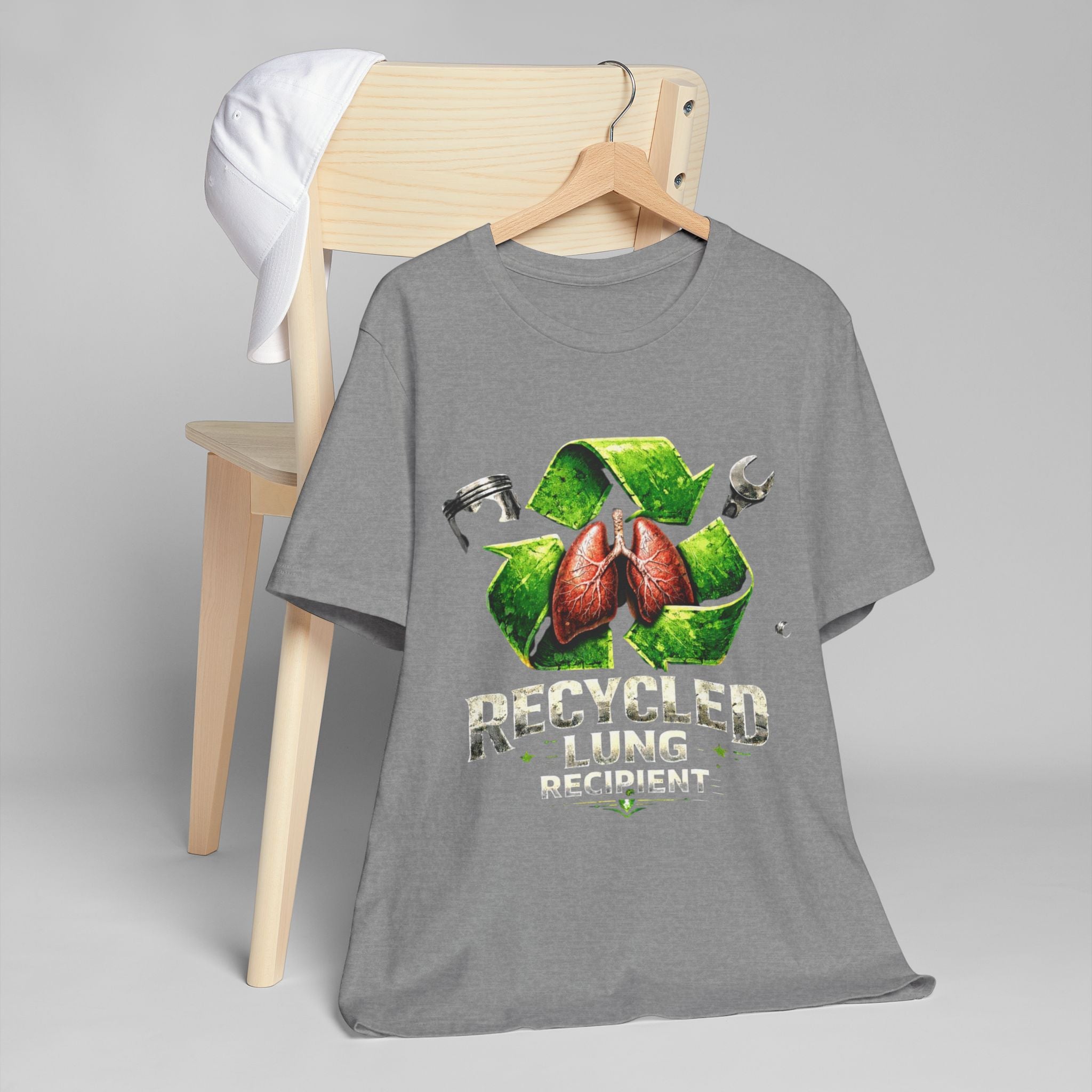 T-Shirt — “Recycled Lung Recipient” Transplant-Awareness Graphic Tee