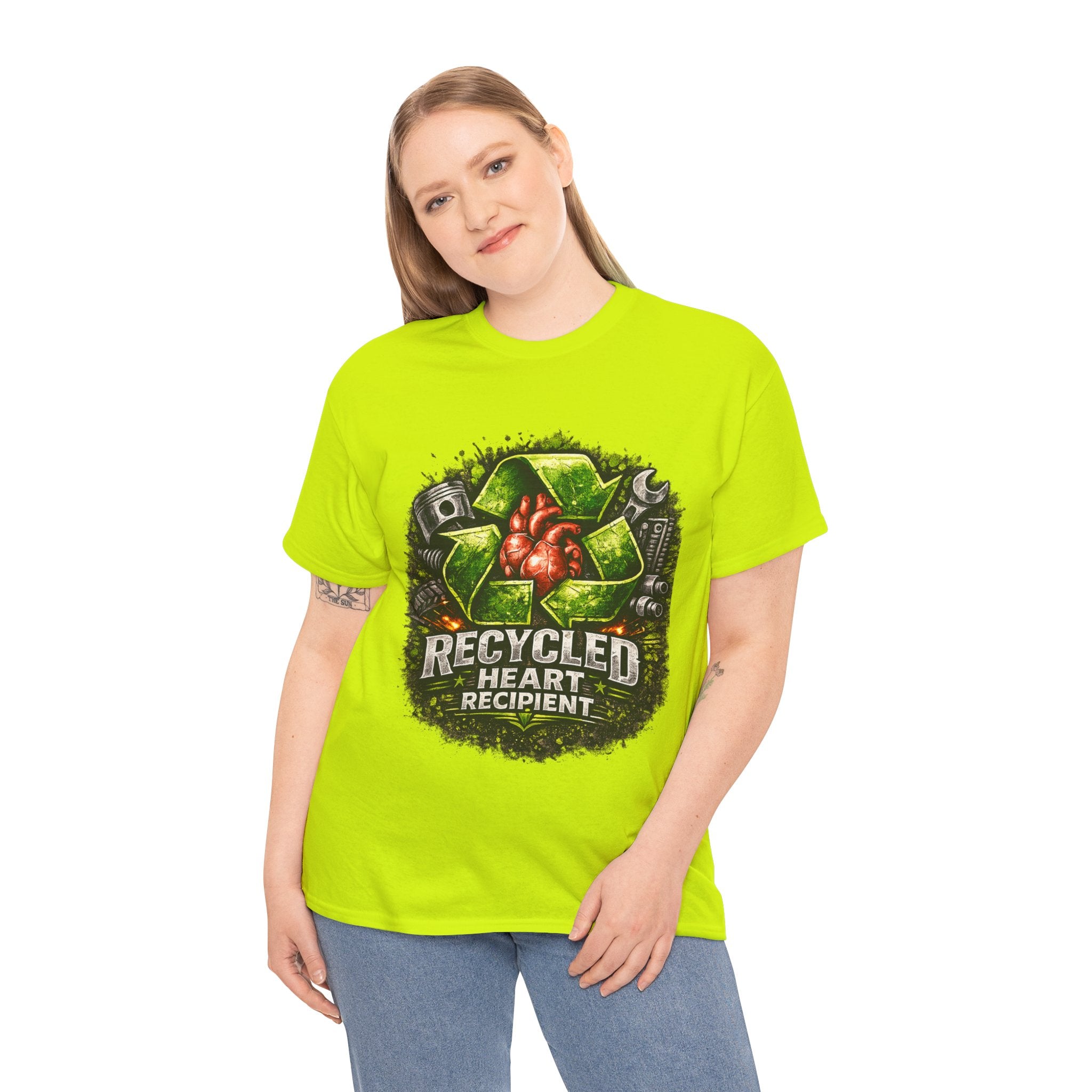Recycled Heart Recipient T‑Shirt — Eco Gothic Organ Donor Awareness Tee
