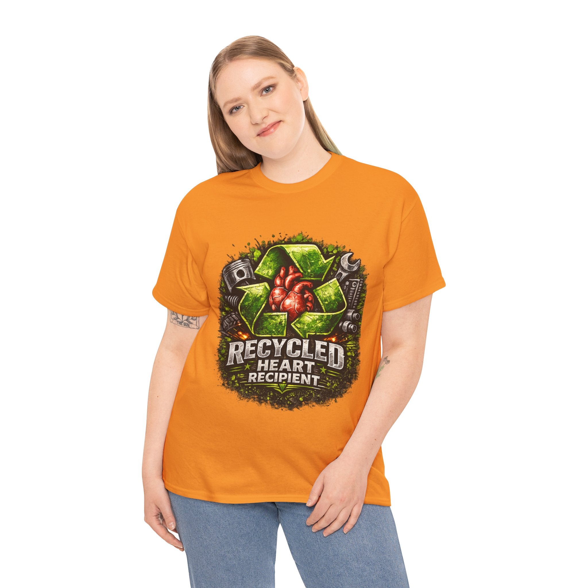 Recycled Heart Recipient T‑Shirt — Eco Gothic Organ Donor Awareness Tee