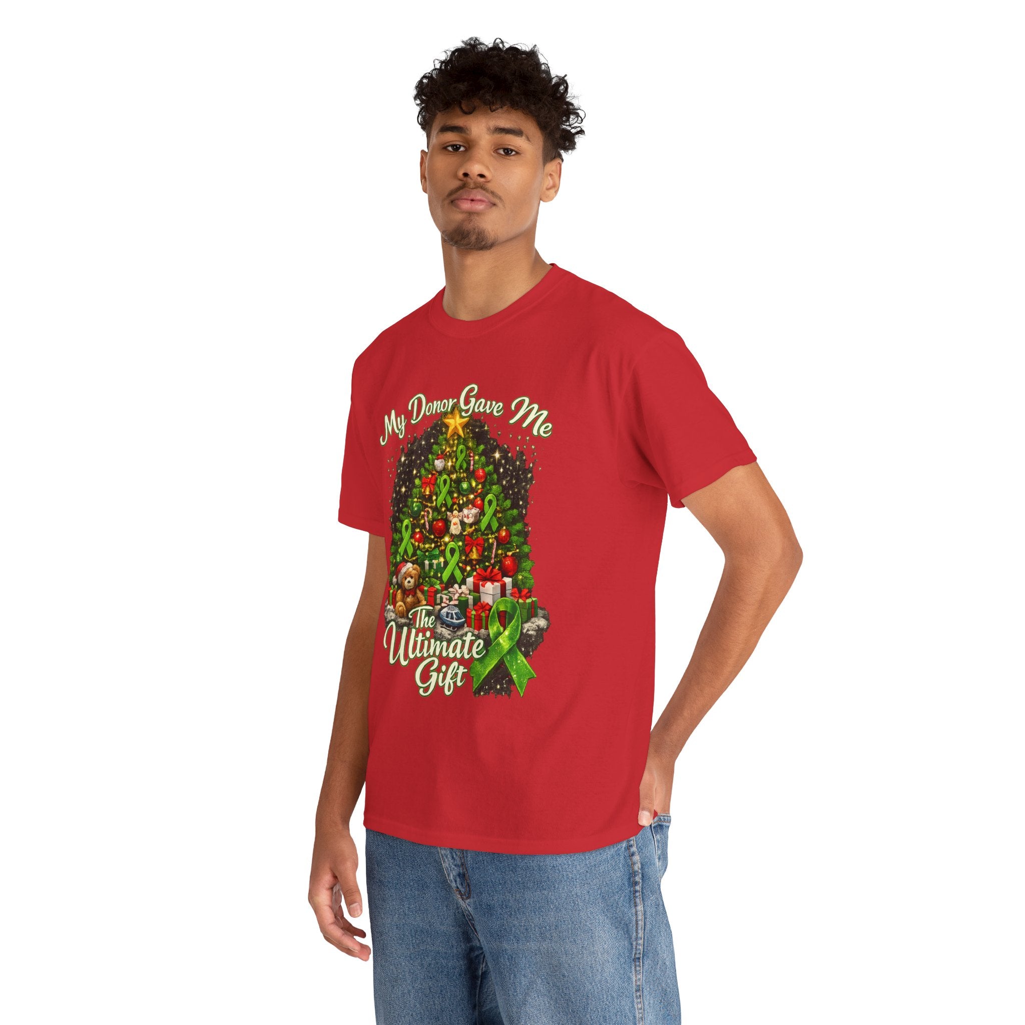Christmas Transplant Living T-Shirt – Donate Life Holiday Organ Characters Design| Gildan 5000 Heavy Cotton Tee