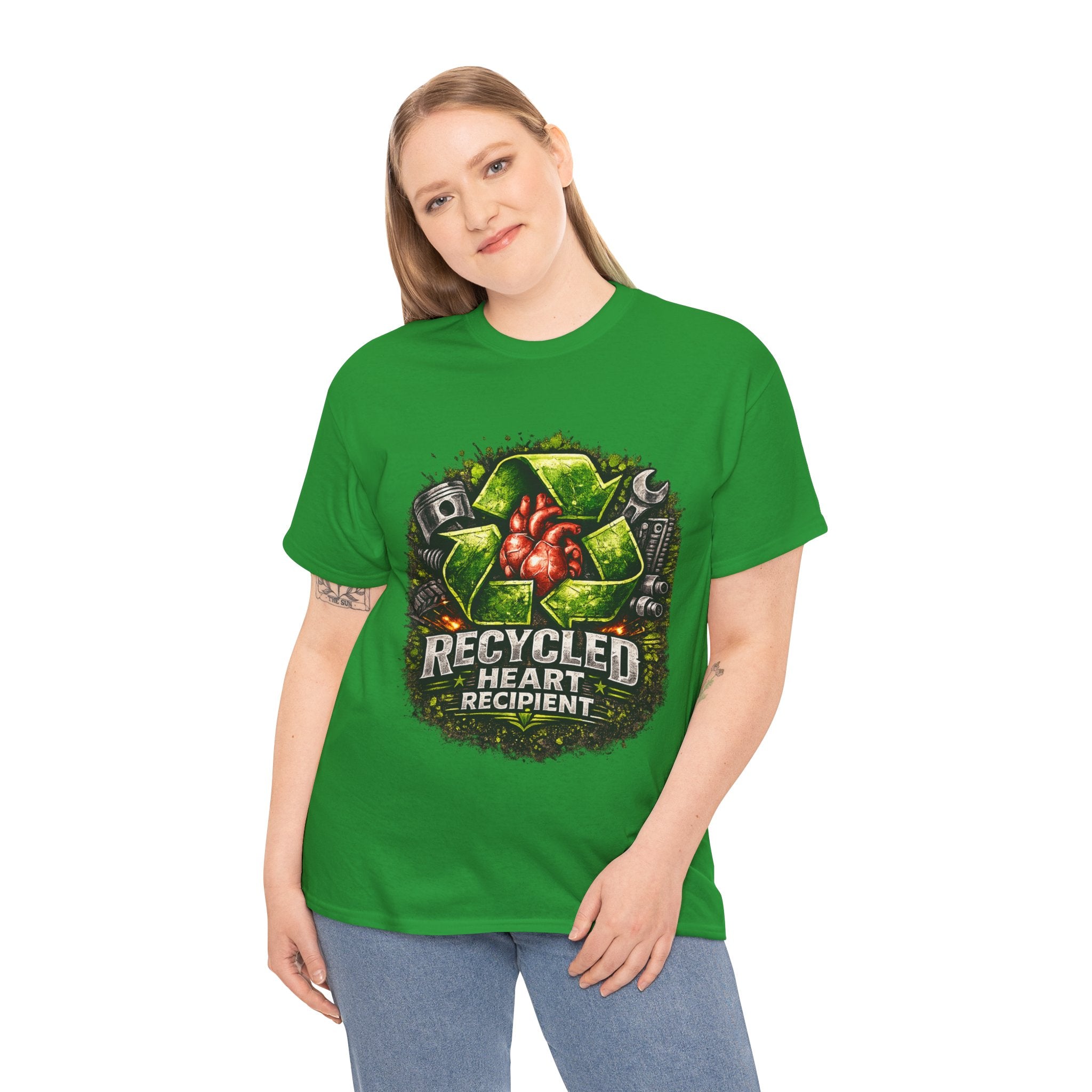 Recycled Heart Recipient T‑Shirt — Eco Gothic Organ Donor Awareness Tee