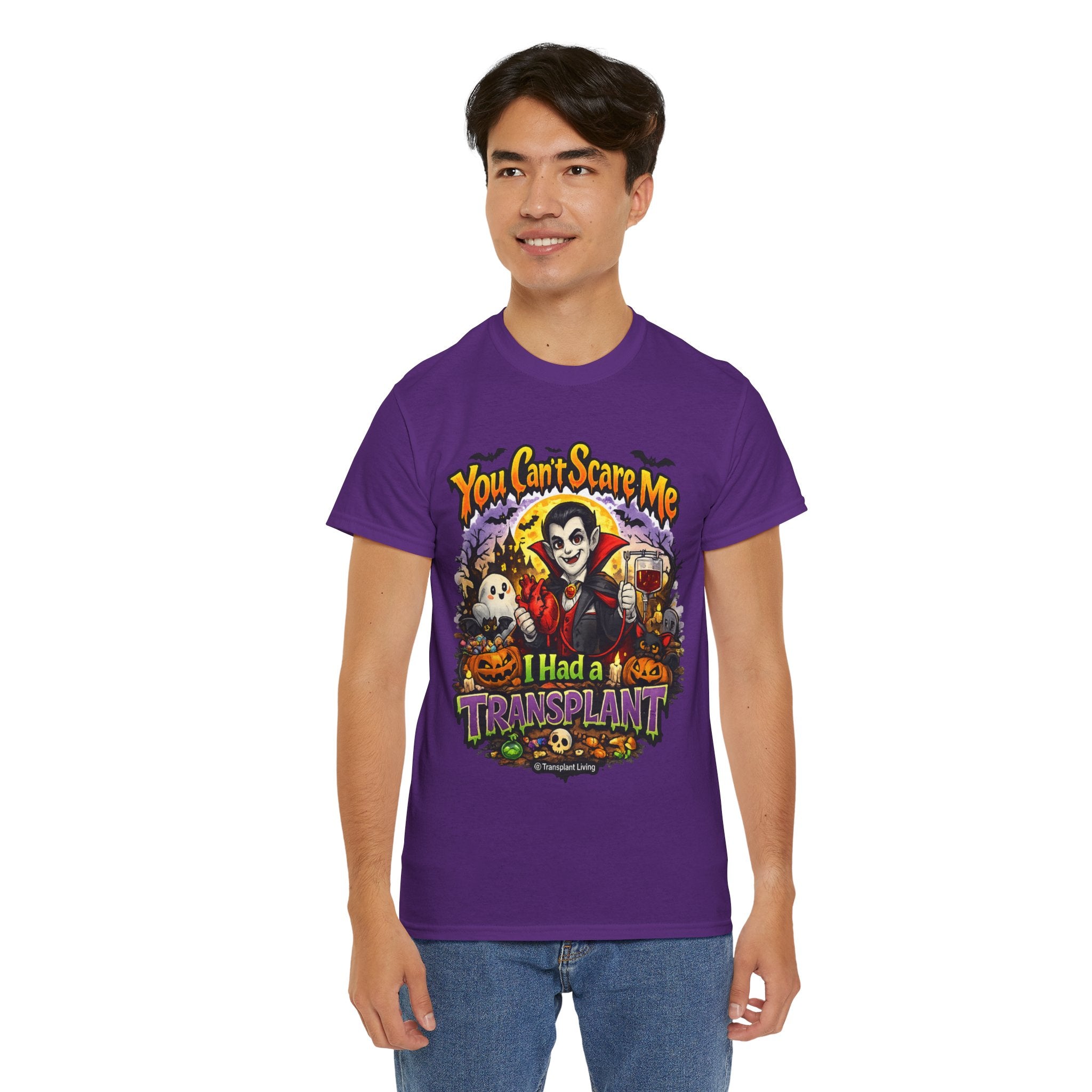 Halloween Dracula Transplant Tee — "You Can't Scare Me, I Had a Transplant" Graphic T-Shirt