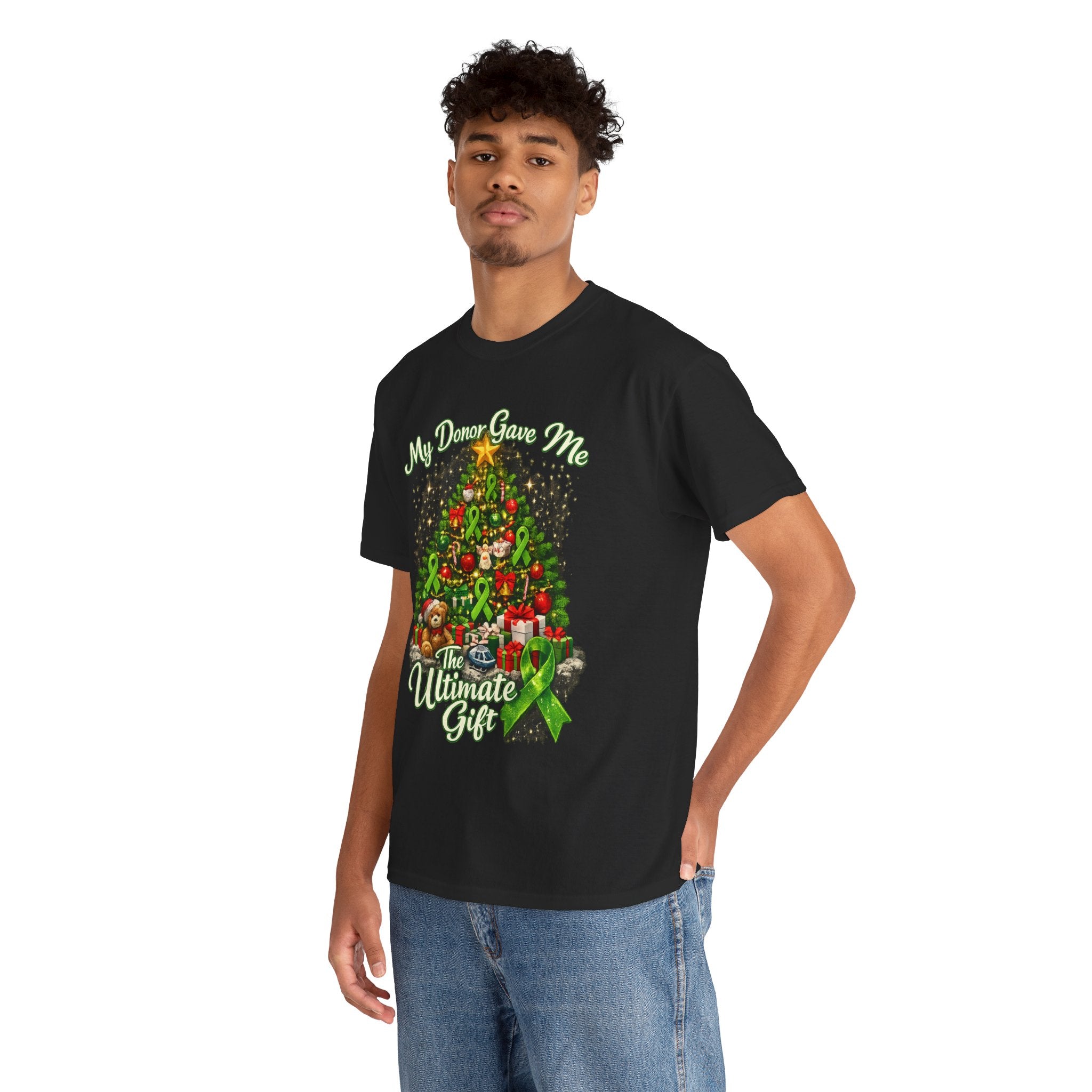 Christmas Transplant Living T-Shirt – Donate Life Holiday Organ Characters Design| Gildan 5000 Heavy Cotton Tee