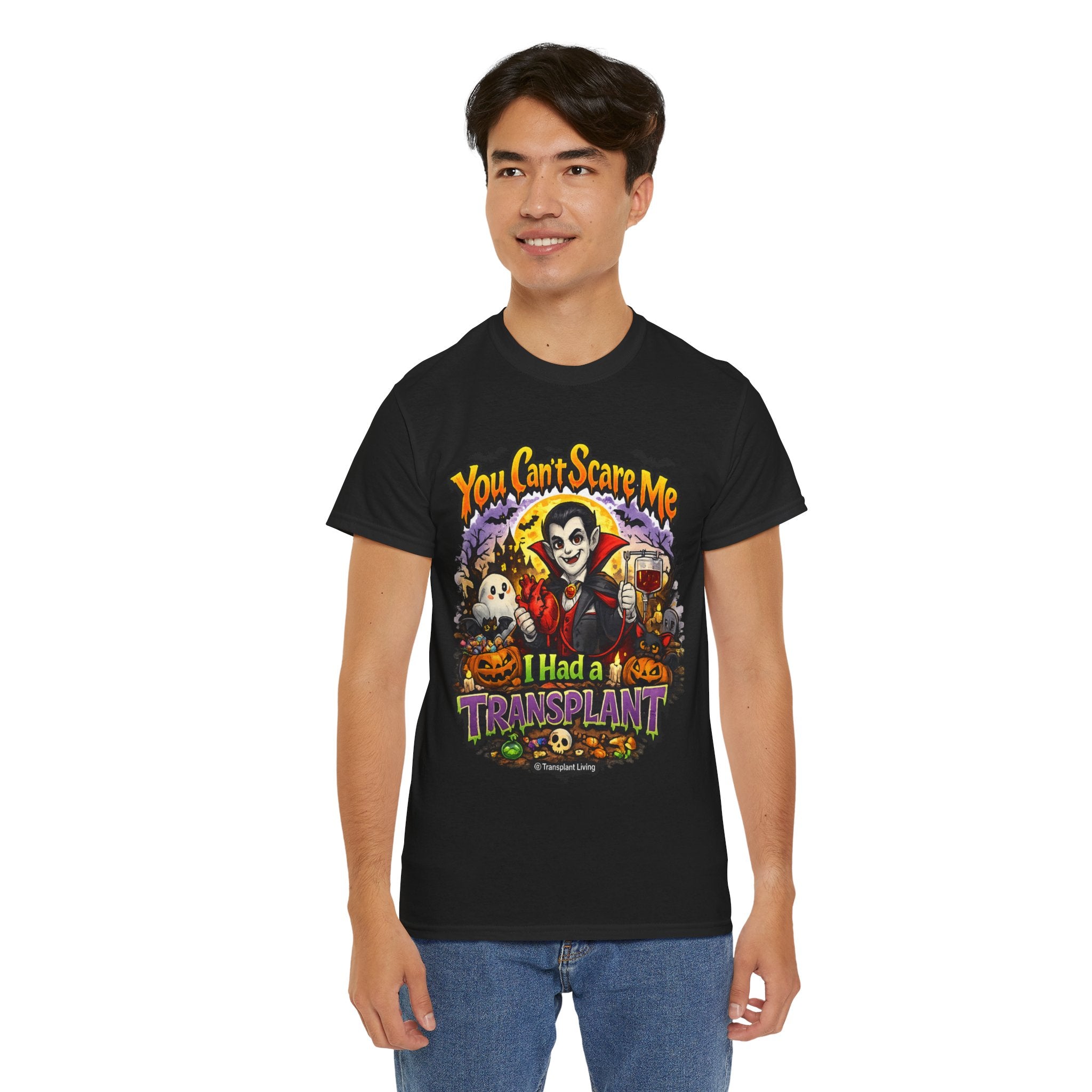 Halloween Dracula Transplant Tee — "You Can't Scare Me, I Had a Transplant" Graphic T-Shirt