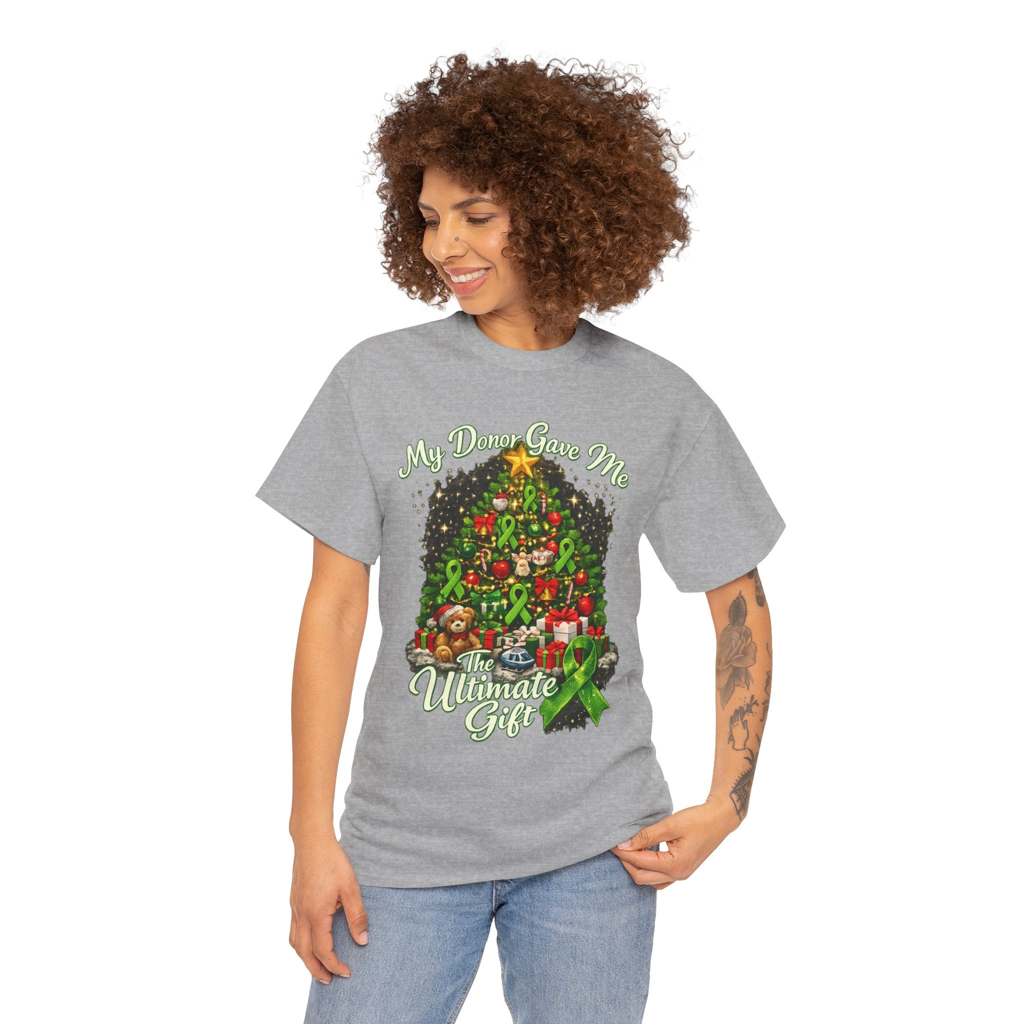 Christmas Transplant Living T-Shirt – Donate Life Holiday Organ Characters Design| Gildan 5000 Heavy Cotton Tee