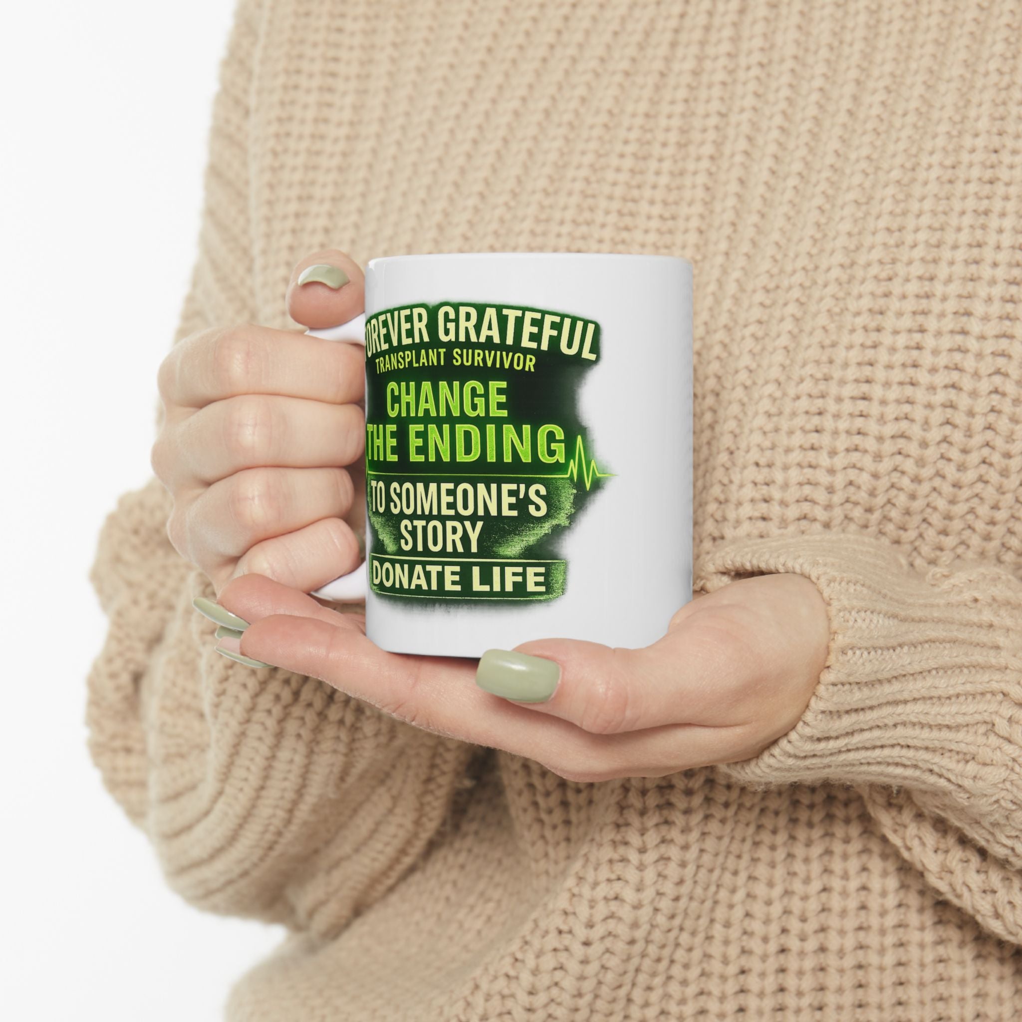 Inspirational Coffee Mug — "Forever Grateful Transplant Survivor" Ceramic Mug (11oz/15oz)