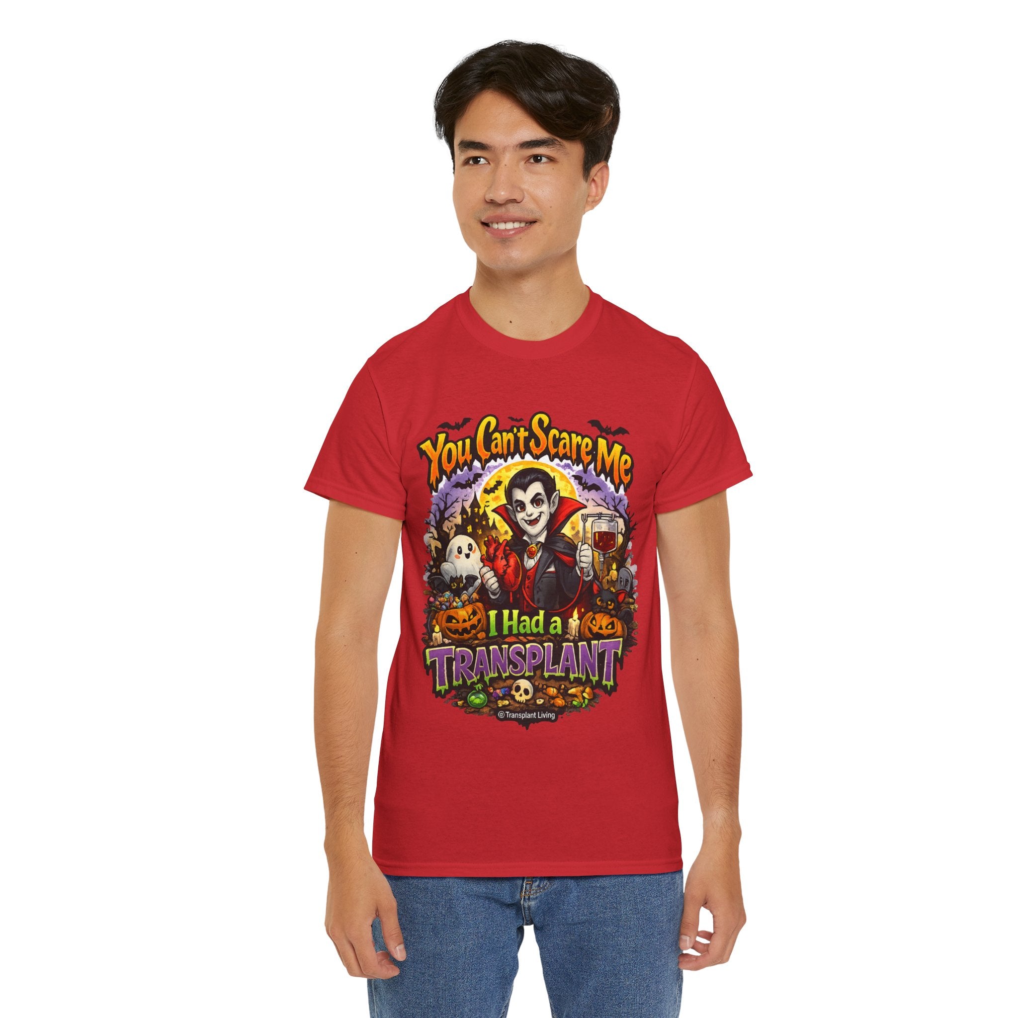 Halloween Dracula Transplant Tee — "You Can't Scare Me, I Had a Transplant" Graphic T-Shirt