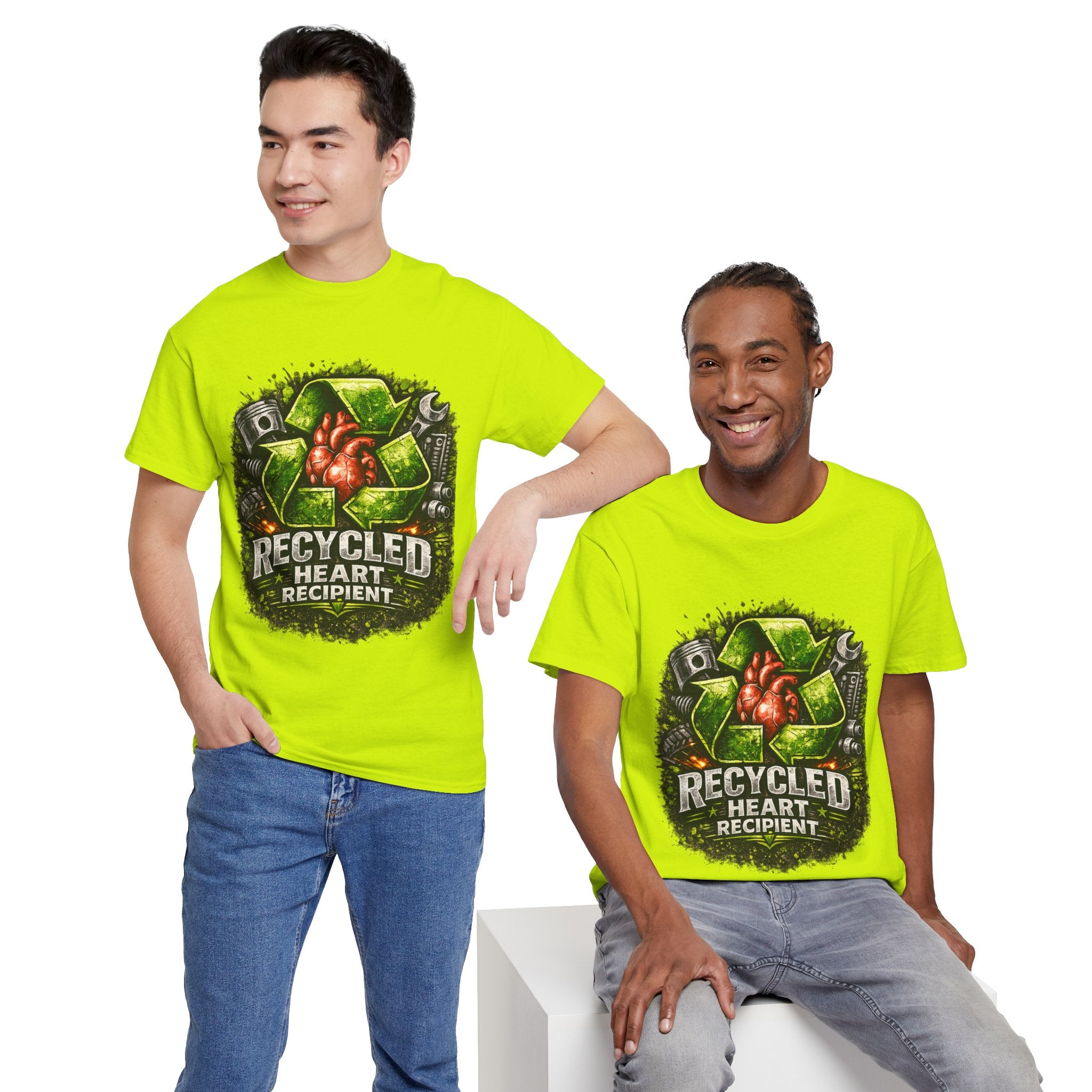 Recycled Heart Recipient T‑Shirt — Eco Gothic Organ Donor Awareness Tee