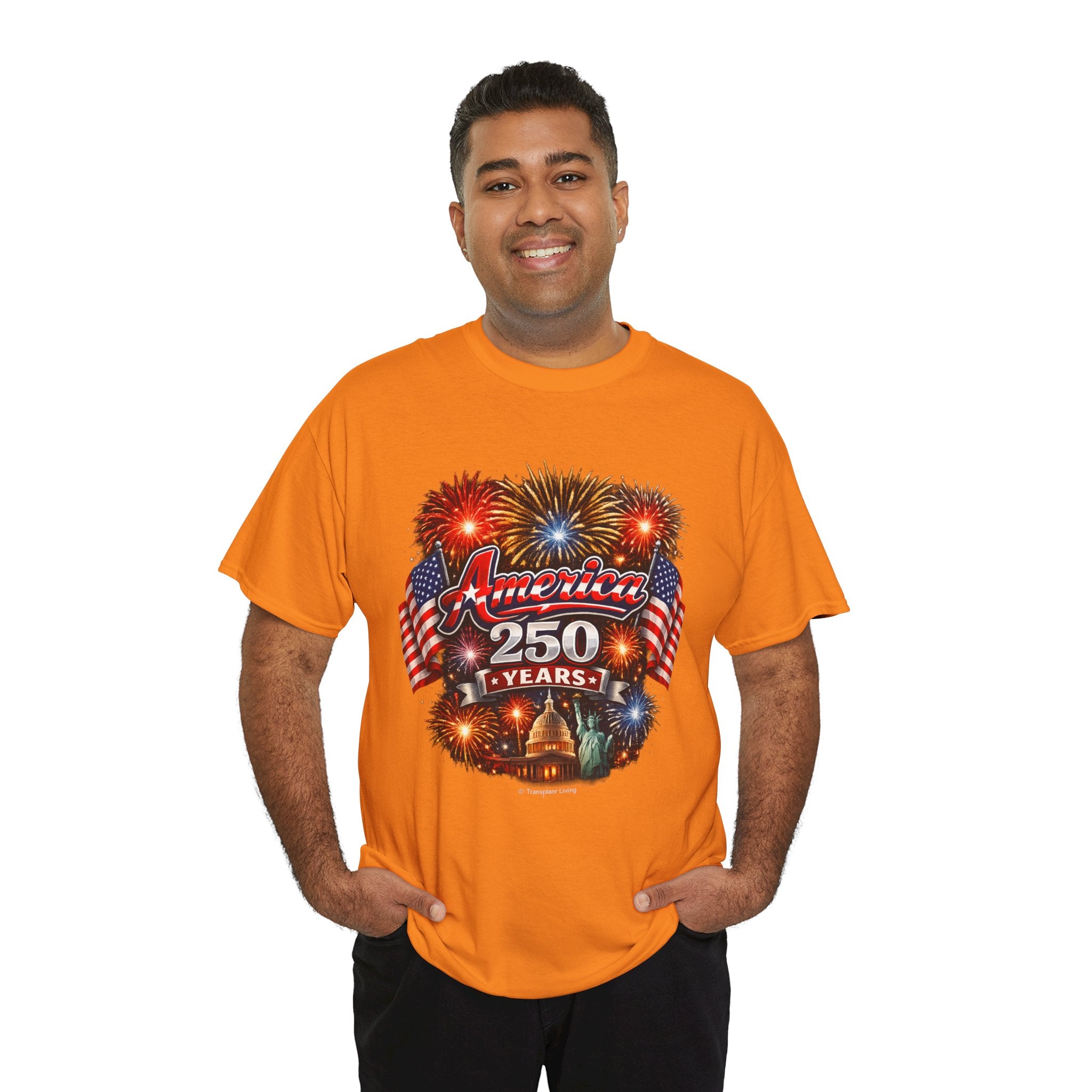 America 250 Years T-Shirt — Patriotic Fireworks Independence Day Tee