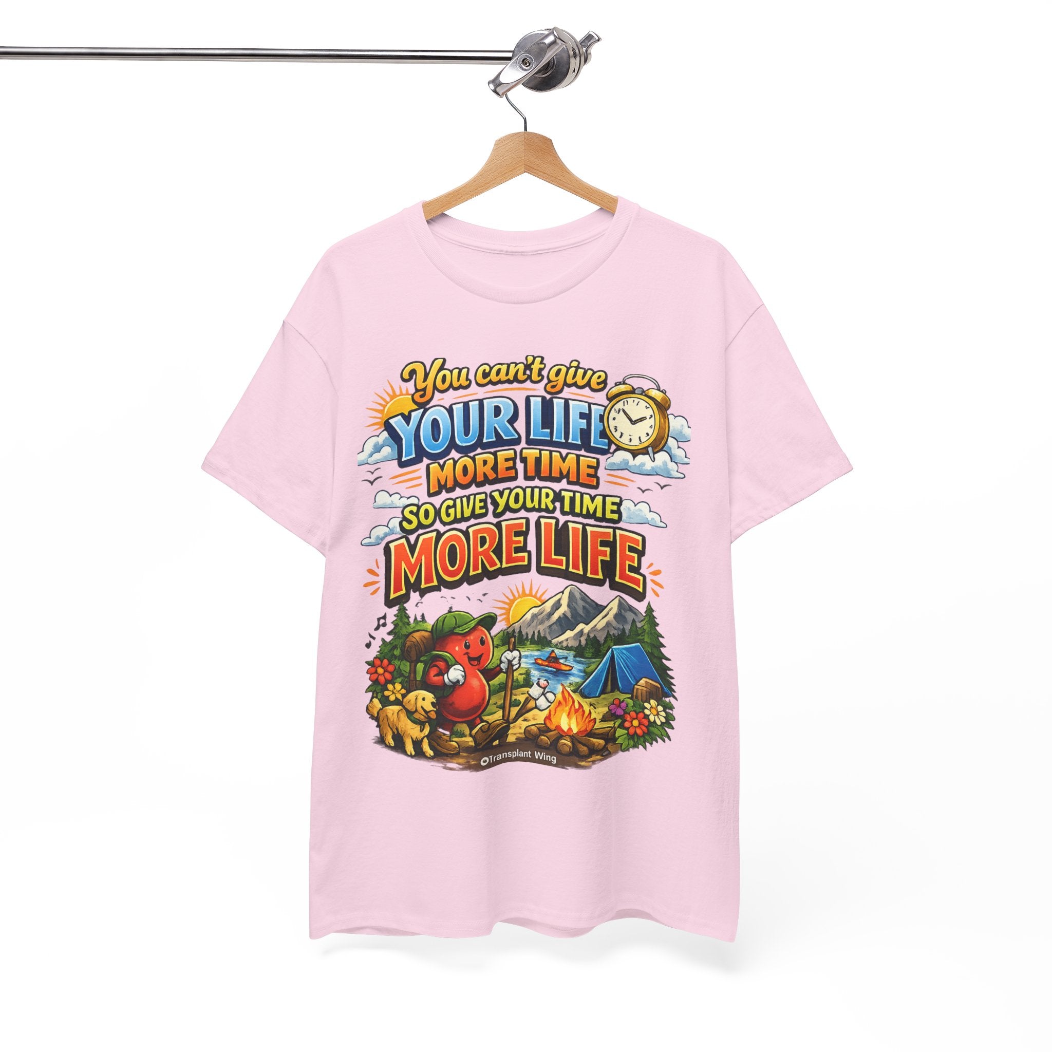 Camping Adventure T-Shirt — "You Can't Give Your Life More Time" Outdoor Quote Tee