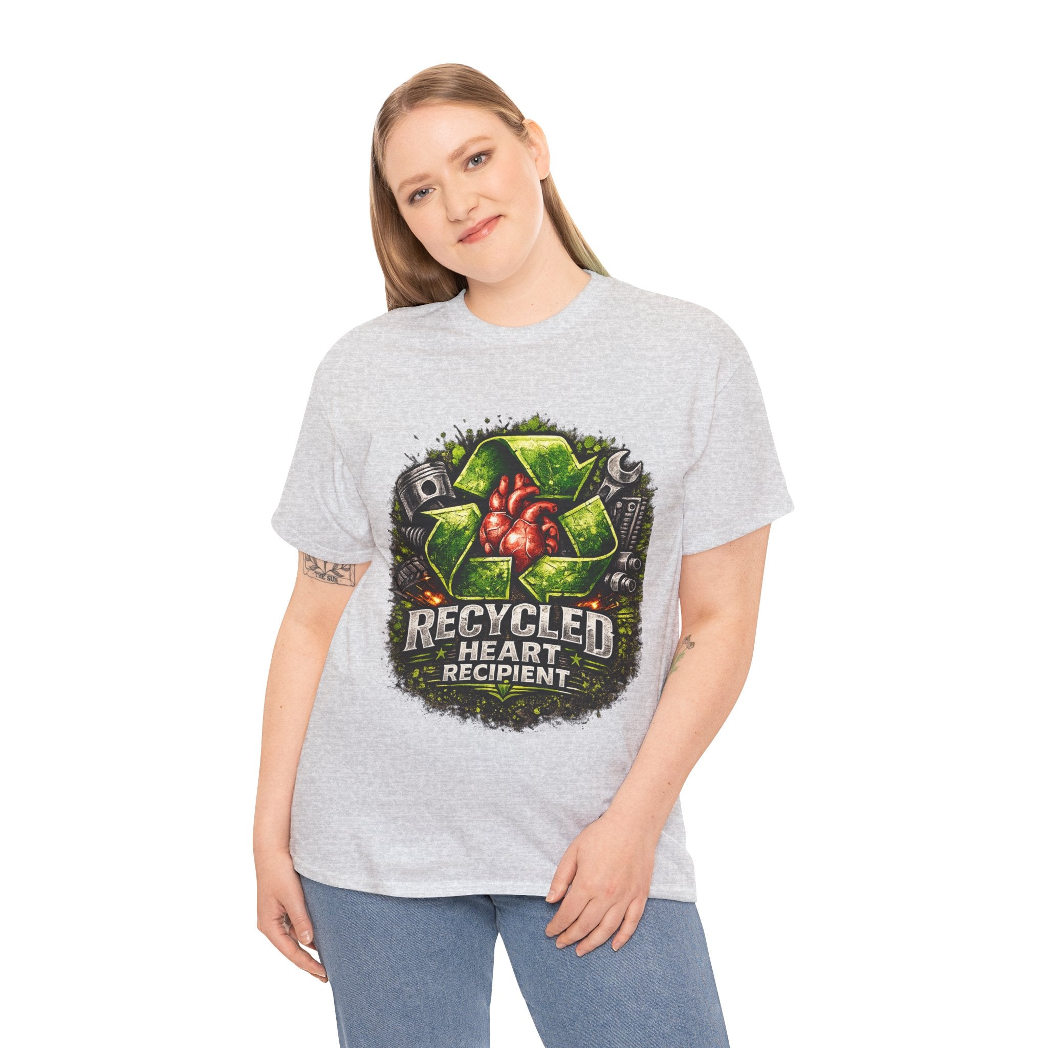 Recycled Heart Recipient T‑Shirt — Eco Gothic Organ Donor Awareness Tee