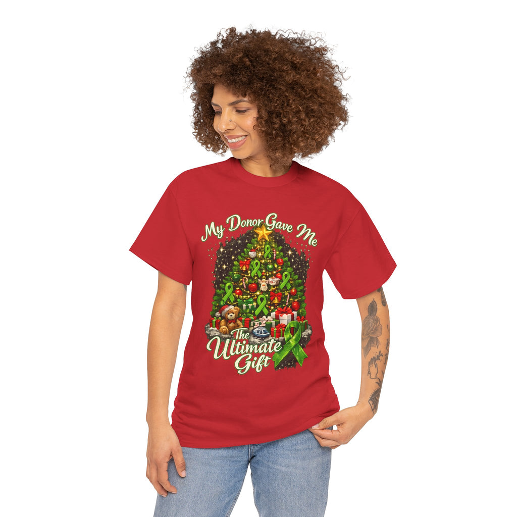 Christmas Transplant Living T-Shirt – Donate Life Holiday Organ Characters Design| Gildan 5000 Heavy Cotton Tee