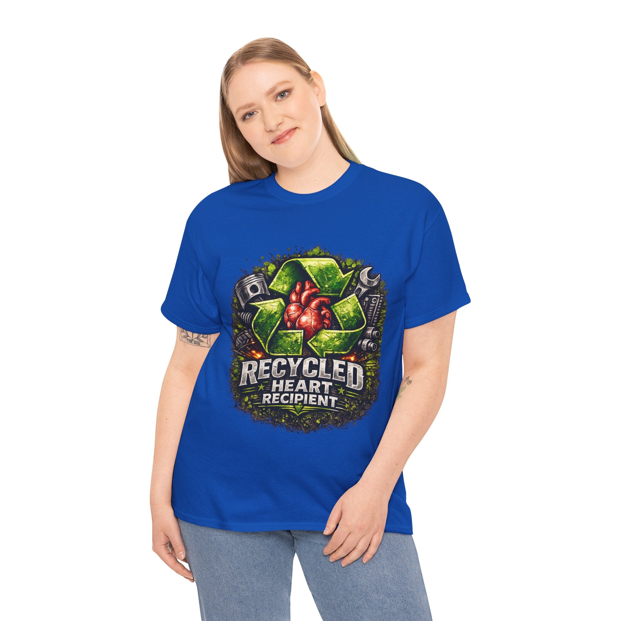Recycled Heart Recipient T‑Shirt — Eco Gothic Organ Donor Awareness Tee