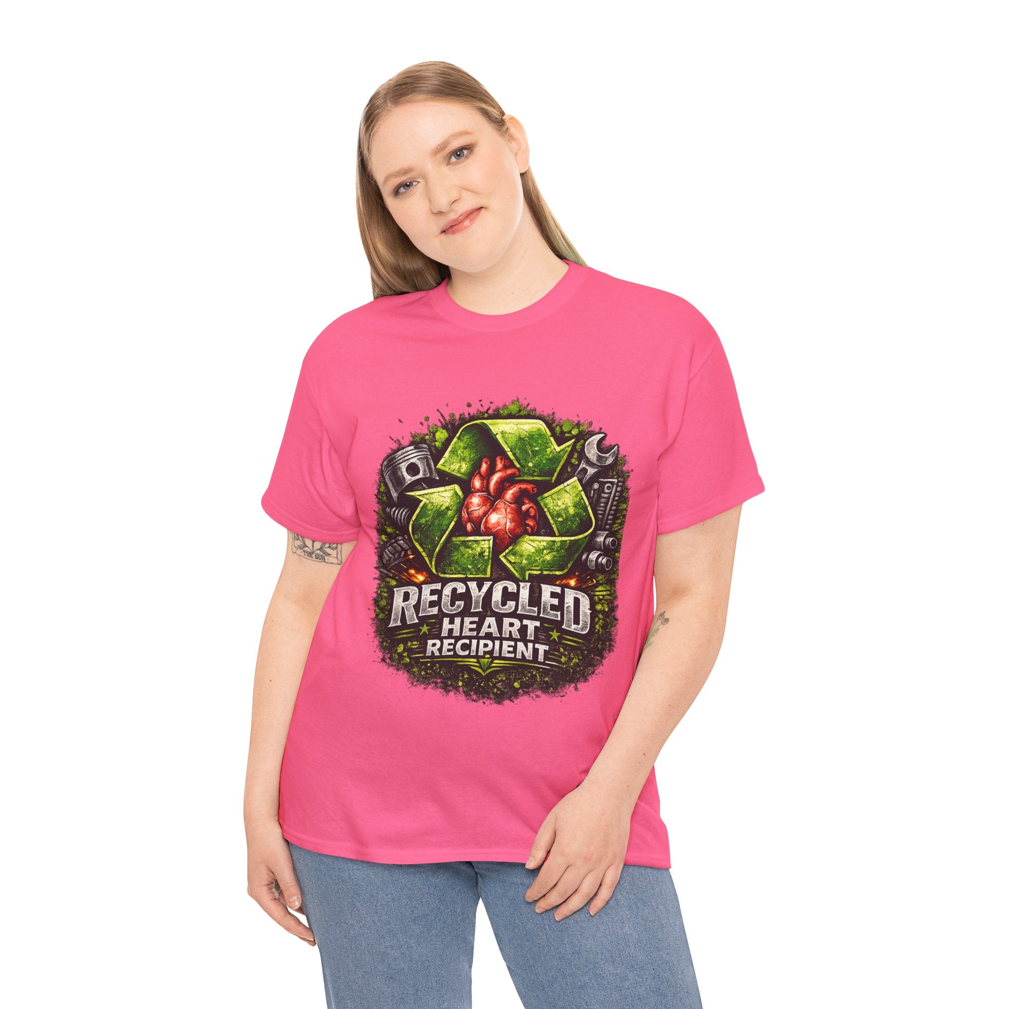 Recycled Heart Recipient T‑Shirt — Eco Gothic Organ Donor Awareness Tee