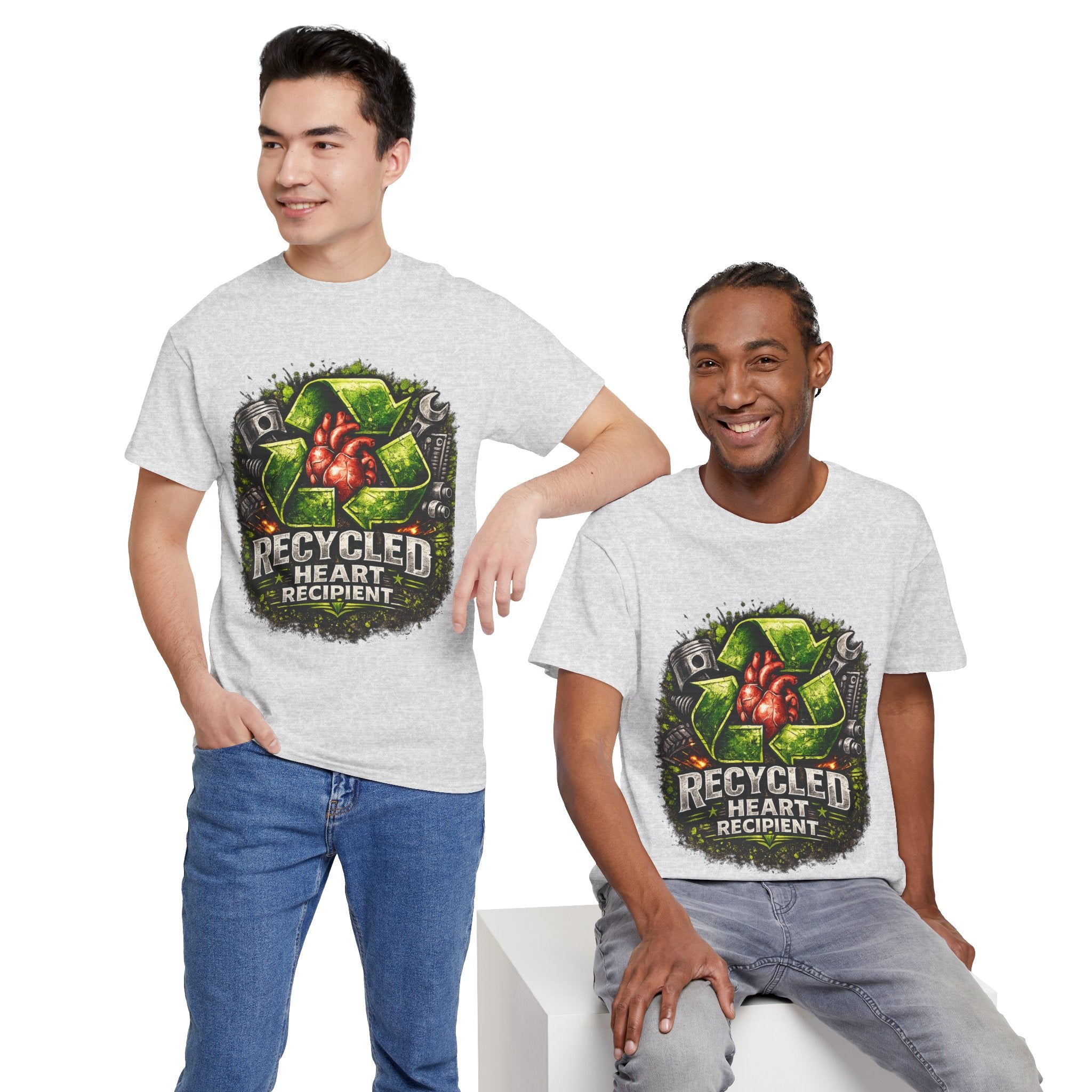Recycled Heart Recipient T‑Shirt — Eco Gothic Organ Donor Awareness Tee