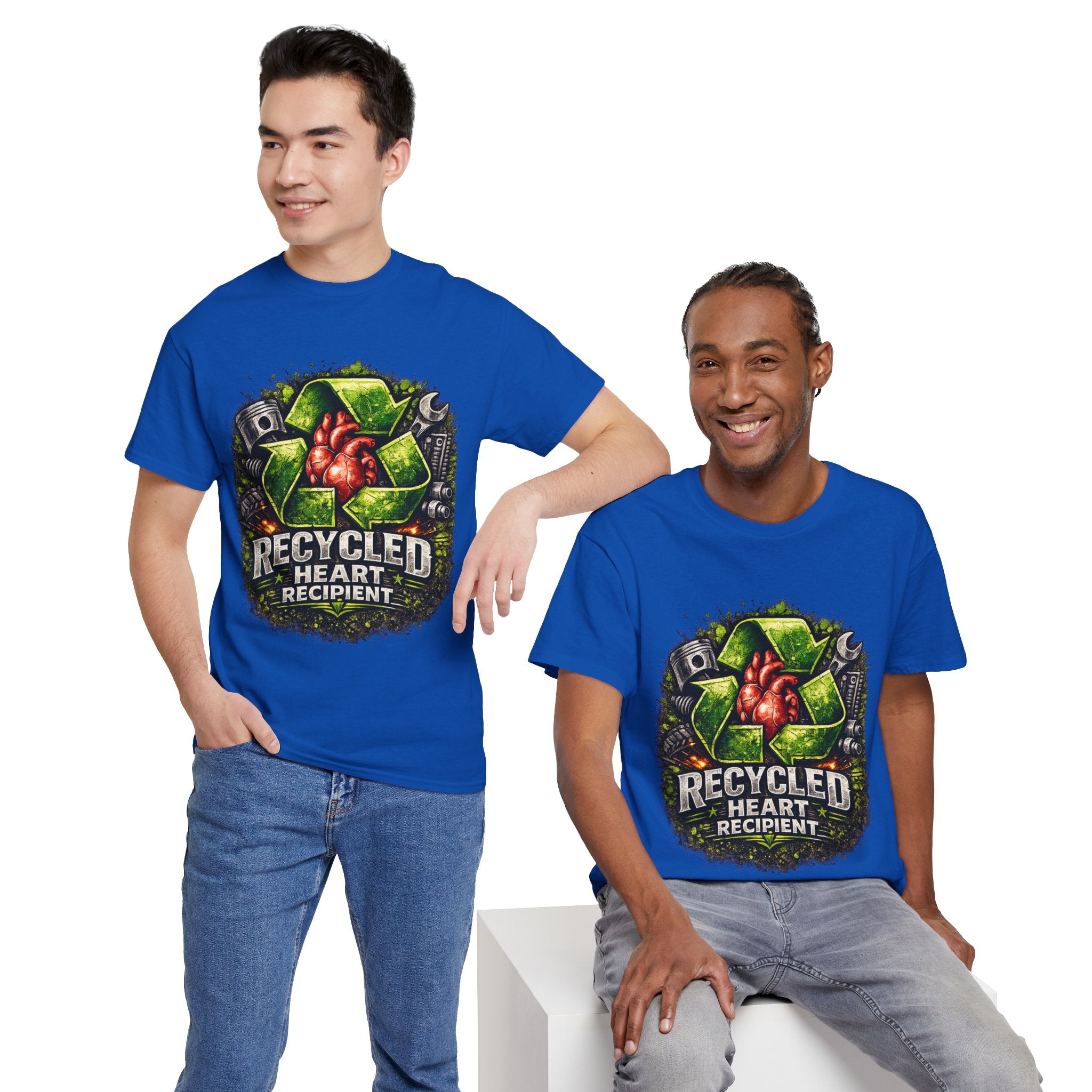 Recycled Heart Recipient T‑Shirt — Eco Gothic Organ Donor Awareness Tee