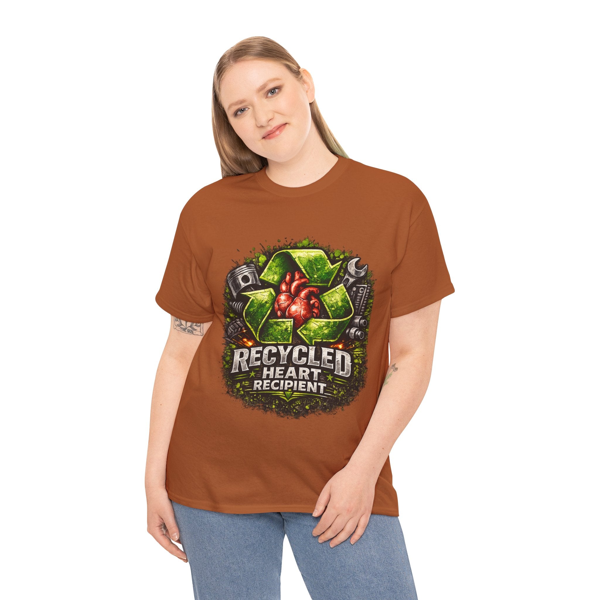 Recycled Heart Recipient T‑Shirt — Eco Gothic Organ Donor Awareness Tee
