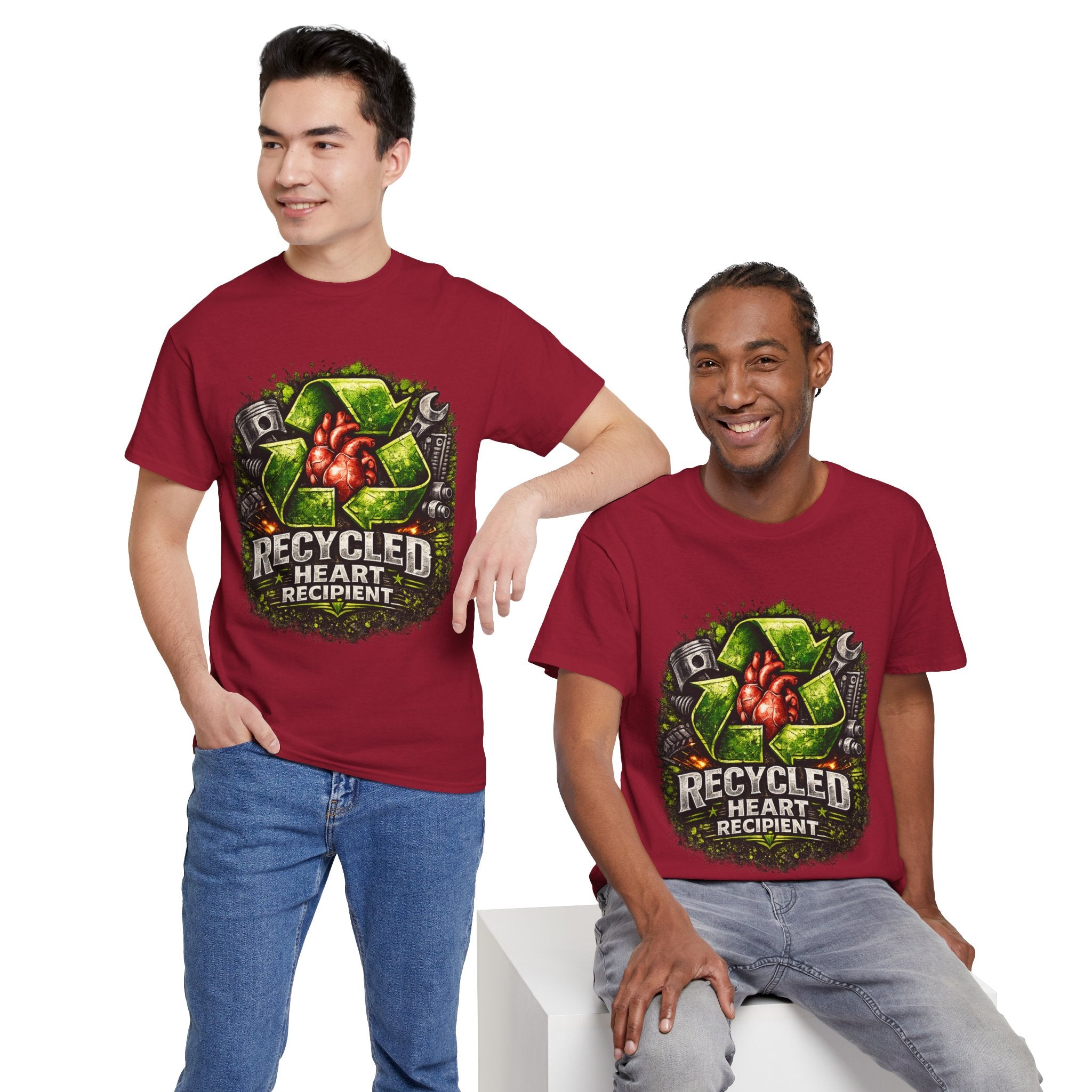 Recycled Heart Recipient T‑Shirt — Eco Gothic Organ Donor Awareness Tee