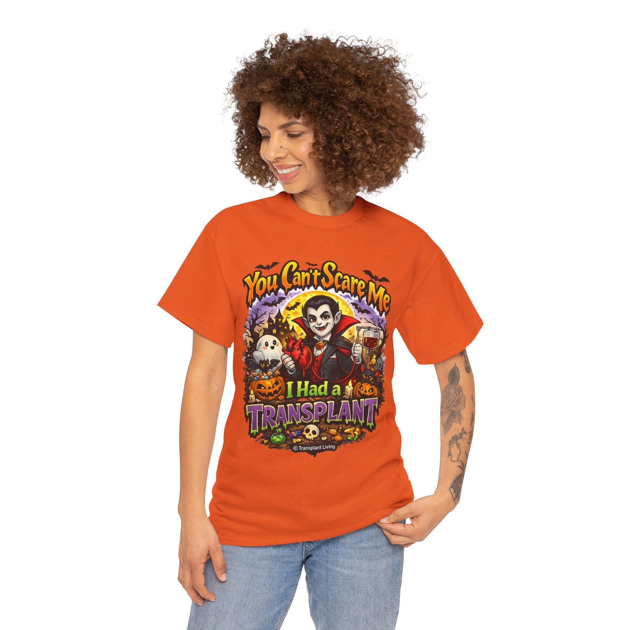 Halloween Dracula Transplant Tee — "You Can't Scare Me, I Had a Transplant" Graphic T-Shirt