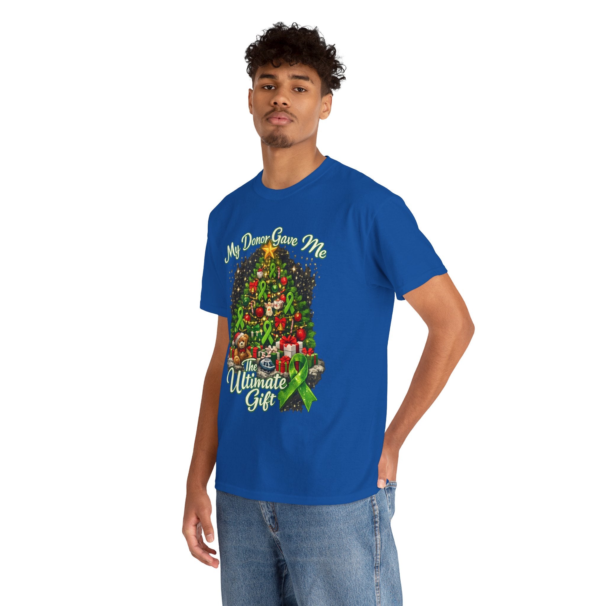 Christmas Transplant Living T-Shirt – Donate Life Holiday Organ Characters Design| Gildan 5000 Heavy Cotton Tee